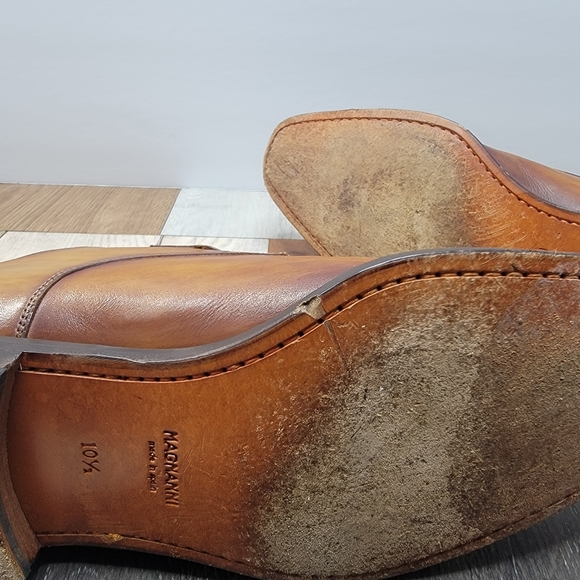 Men's 10.5M Magnanni Hermosa Shoe Monk Straps Brown Leather - Picture 10 of 11